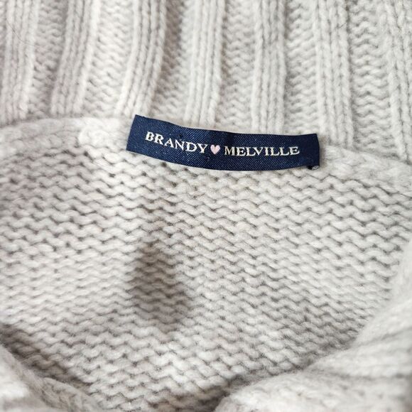 Brandy Melville Wool Blend Sweater Women Small Cream Cardigan Girl - Picture 4 of 9